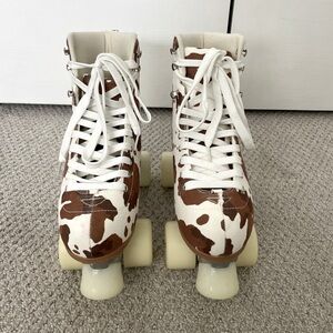 Altar’d State Cow Print Roller Skates— Size 6– Brand New, Never Used